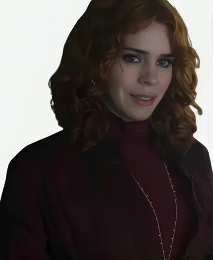 Isadora Capri TV Series Wednesday Season 2 Billie Piper Burgundy Long Coat