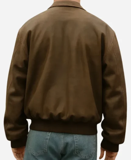 Jeffrey Manchester Movie Roofman 2025 Channing Tatum Brown Bomber Leather Jacket