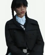 Jenna Ortega Tv Series Wednesday Wednesday Addams Black Cropped Jacket