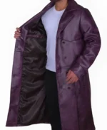 Joker Injustice 2 Purple Double Breasted Leather Coat