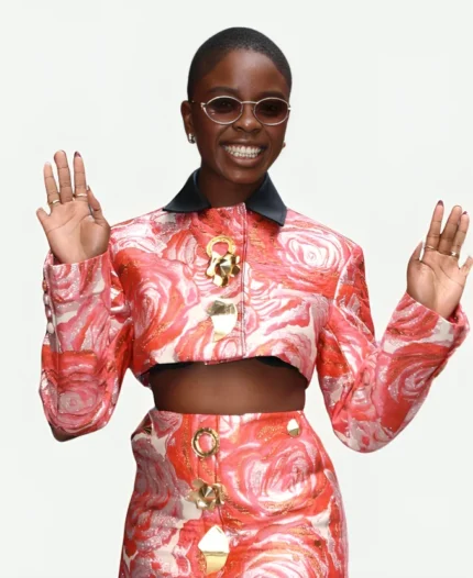 Joy Sunday Rose Pattern Brocade Jacket