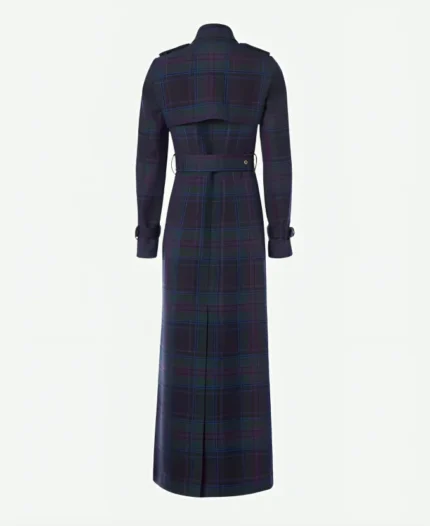 Kate Middleton Double Breasted Tartan Trench Plaid Coat