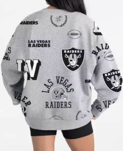 Las Vegas Raiders Gameday Couture Heather Gray Always On Repeat Sweatshirt