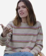 Mandy Moore Celebrity IOU S08 Striped Sweater