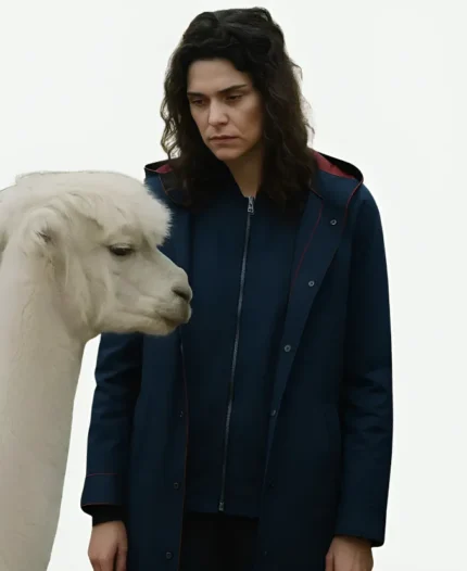 Movie Jane Austen Wrecked My Life 2025 Agathe Robinson Blue Hooded Coat