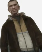 Niko Bellic Gta IV Brown Suede Leather Jacket