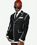 Paris Theater 2025 Joy Sunday White Contrast Trim Blazer