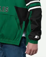 Philadelphia Eagles Kelly Green Vintage Logo Prospect Half-Zip Jacket