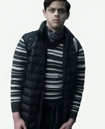 Pugsley Addams Wednesday Season 02 Isaac Ordonez Black Puffer Vest