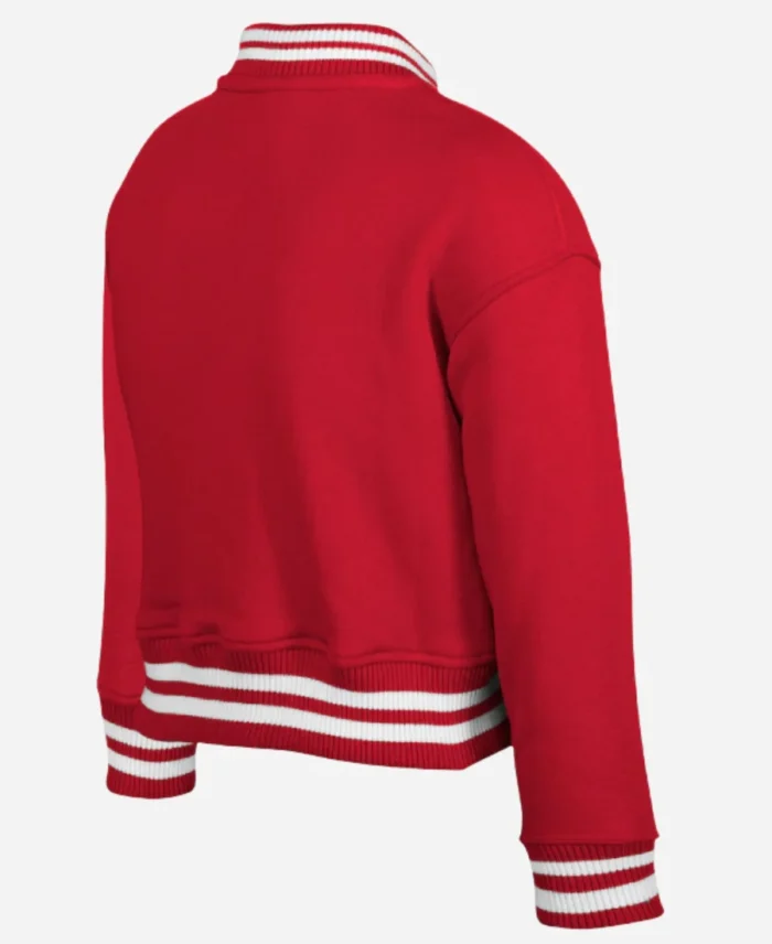 San Francisco 49ers Youth New Era Scarlet Chenille Applique Fleece Full-Snap Jacket