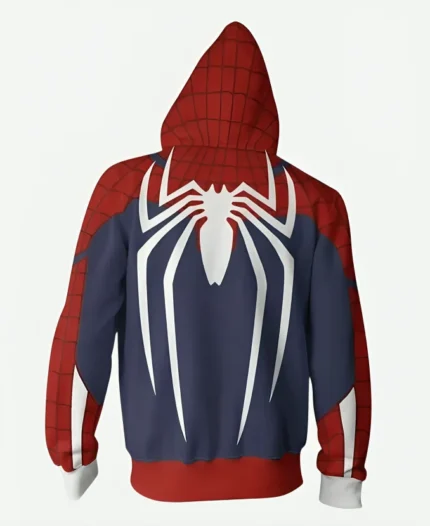 Spiderman PS4 Game Zip-up White Spider Hoodie For Sale