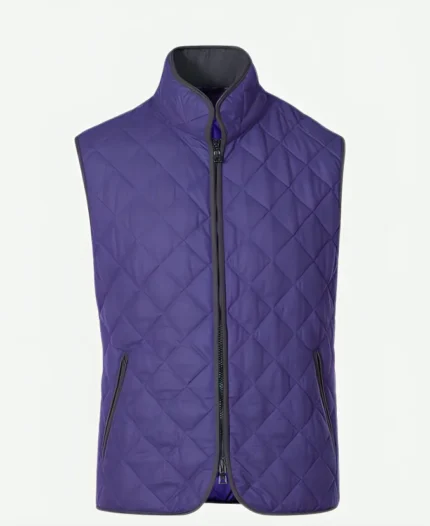 Steve Buscemi TV Series Wednesday 2025 Principal Dort Purple Quilted Vest
