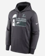 Super Bowl LIX Champions Philadelphia Eagles Black Pullover Hoodie