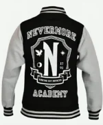 TV-Series Wednesday Black & Grey Nevermore Academy College Varsity Jacket