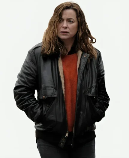 The Crow Girl 2025 Eve Myles Black Leather Jacket