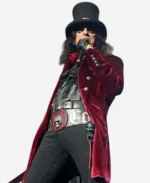 The Freaks on Parade Tour 2023 Alice Cooper Red Velvet Coat For Sale