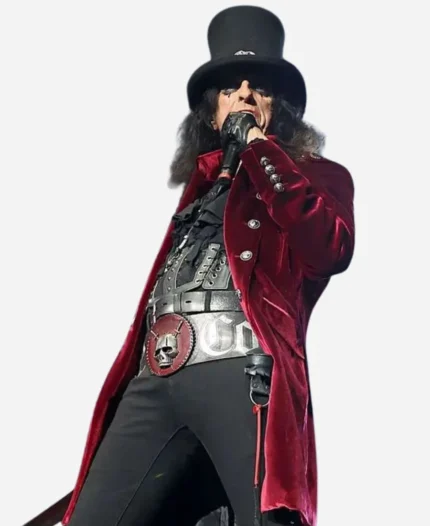 The Freaks on Parade Tour 2023 Alice Cooper Red Velvet Coat For Sale