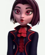 Tv Series Monster High Wei Fang Halloween Black and Red Coat