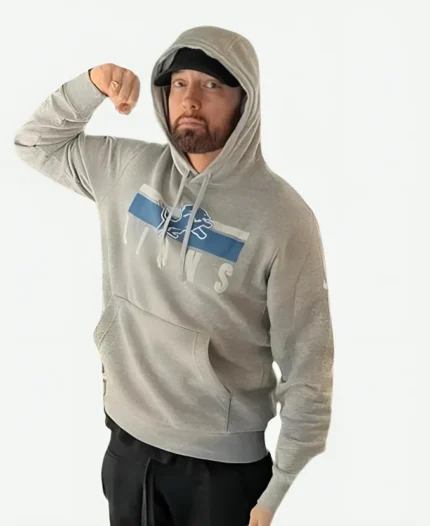 Unisex Eminem Detroit Lions Game Grey Pullover Hoodie For Sale