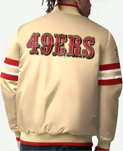 Unisex San Francisco 49ers Beige Varsity Jacket For Sale