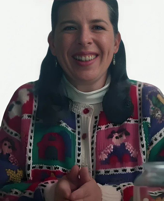 Wednesday Season 2 Episode 2 Northern Isles Vintage 90s Multicolor Chunky Patchwork Crochet Cardigan