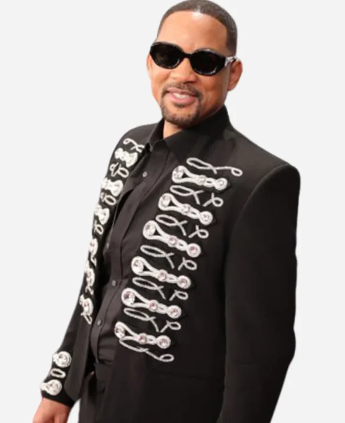 Will Smith 67th Annual Grammy Awards 2025 Black Military Jacket For Sale