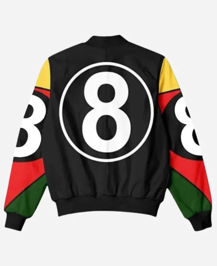 8 Ball 90s Vintage Black Bomber Jacket For Unisex