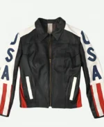 American Flag Selena Gomez Leather Jacket For Sale