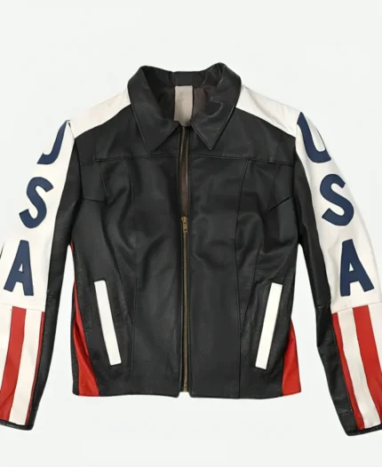 American Flag Selena Gomez Leather Jacket For Sale