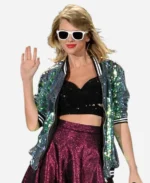 American Singer Taylor Swift Hyde Park Green Sequin Jacket