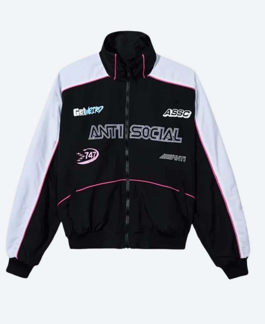 Anti Social Social Club Black Racing Jacket Anti Social Social Club Black Racing Jacket