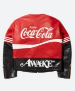 Awake NY & Coca-Cola Vanson Black & Red Leather Jacket For Sale