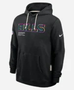 Buffalo Bills NFL Crucial Catch Nike Black 2025 Sideline Standard Issue Dri-FIT Hoodie