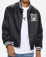 Bullet Club Black Satin Bomber Jacket