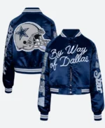 By Way of Dallas Cowboys Blue Letterman Varsity Jacket For Sale