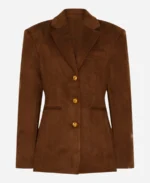 Cathy Kelley WWE 2025 Brown Suede Blazer