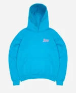 Chain Stitch Busy Logo Blue Hoodie