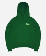 Chain Stitch Busy Logo Green Hoodie