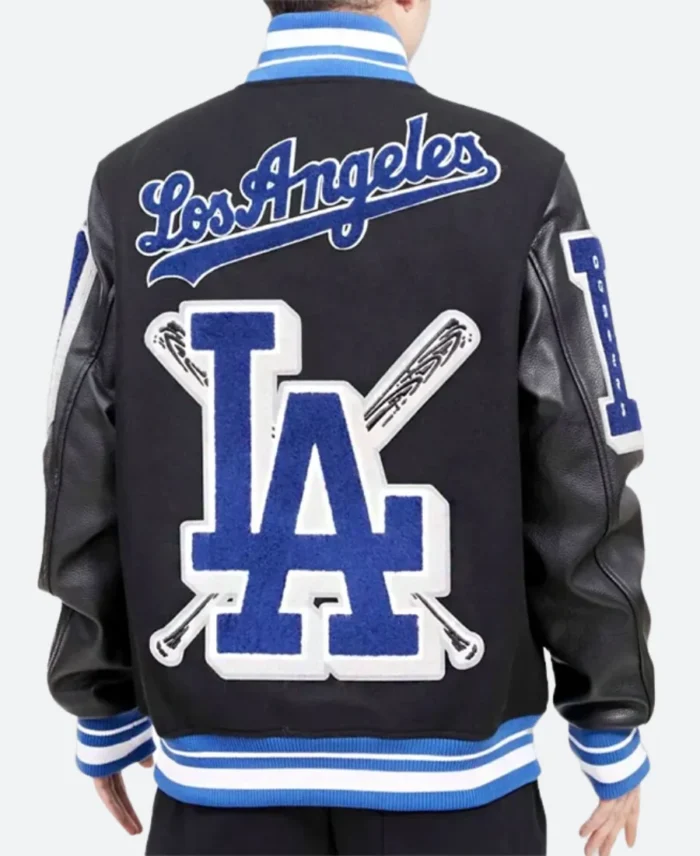 Earvin Magic Johnson LA Dodgers Black Varsity Jacket
