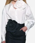 Emily in Paris S04 Camille Razat White Flower Shirt