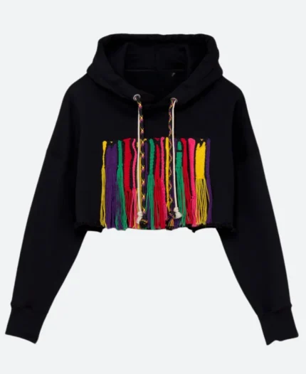Emma Myers Wednesday Enid Sinclair Embroidered Black Pullover Hoodie
