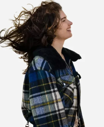 Eve Hewson Bad Sisters Plaid Shearling Jacket