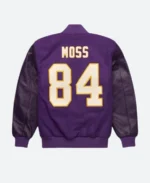 HOMAGE X Starter Randy Moss Purple Letterman Varsity Jacket