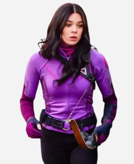 Hailee Steinfeld TV Series Hawkeye Kate Bishop Purple Costume Jacket