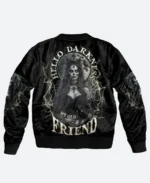 Hello Darkness My Old Friend Halloween Witch Black Bomber Jacket