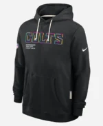Indianapolis Colts NFL Crucial Catch Nike Black 2025 Sideline Standard Issue Dri-FIT Hoodie