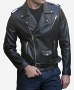 Jayson Tatum Coach Fashion Show Black Leather Jacket For Sale