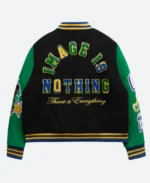 Joe Fresh Goods Image Is Nothing Black & Green Letterman Varsity Jacket