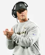 John Harbaugh Baltimore Ravens Grey Sweatshirt