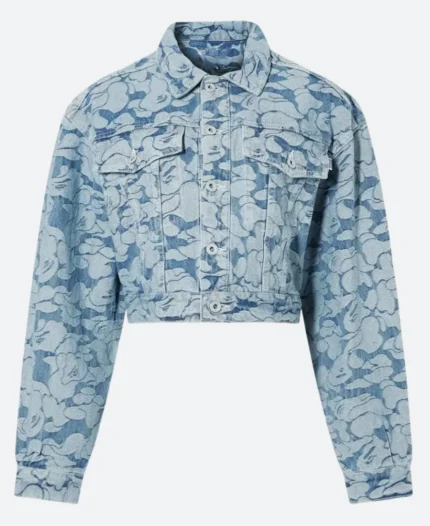 Joy Sunday Wednesday Season 2 Bianca Barclay Green & White Denim Jacket